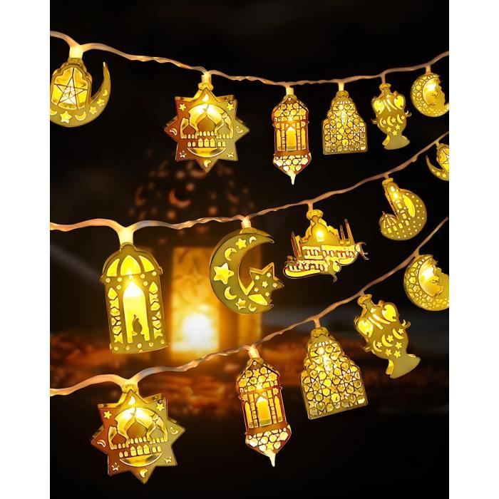 Décorations Ramadan – Bannière « Ramadan Kareem » Et Guirlande Lune/étoile Paillettes Bleues - 2