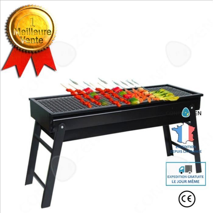 CONFO® Barbecue Pliable Extérieur Pliant Barbecue Portable Barbecue Tiroir Charbon