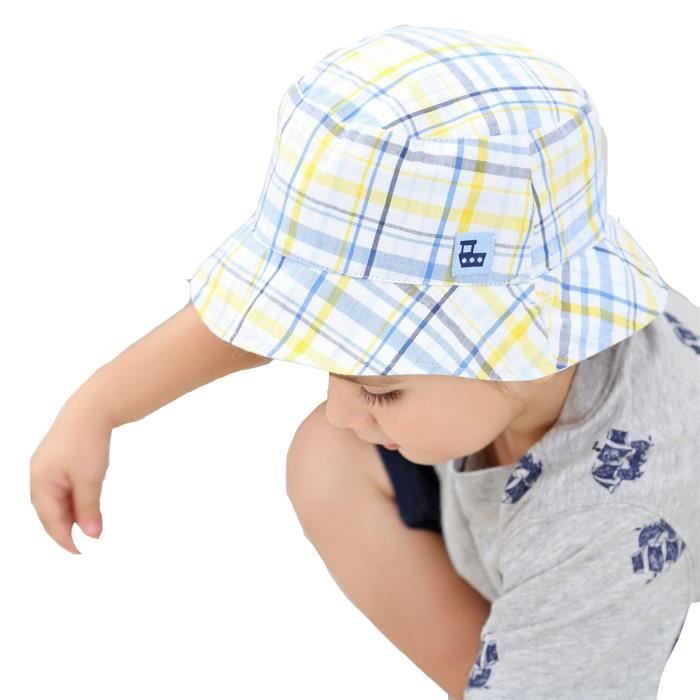 2 En 1 Bob Anti Soleil D Ete Chapeau En Coton Pour Bebe Fille Vague Panama Plage Camping 50cm Bleu Bleu Cdiscount Pret A Porter