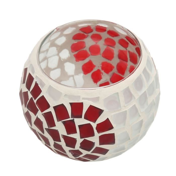 Bougie Chauffe Plat Bougeoir En Mosaïque Verre Fait Main - Déco Romantique Pour Mariage, Table, Dîner Aux Chandelles Bougeoir Verre Fait Main