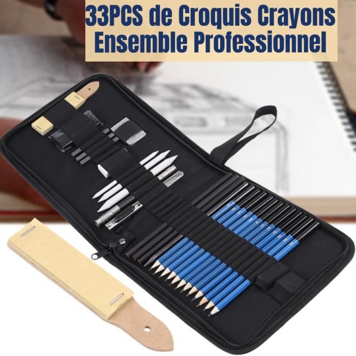 Lot De 12 Crayons De Dessin Professionnels - Gradations 8B à 2H - Pour Artistes, Architectes, Débutants - 4