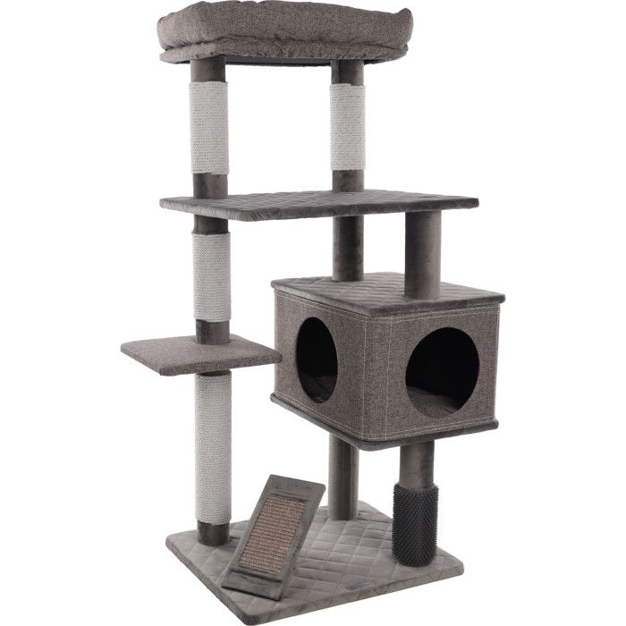 Arbre à chat Halo Gris 76 x 58 x H 127 cm pour chat - Flamingo