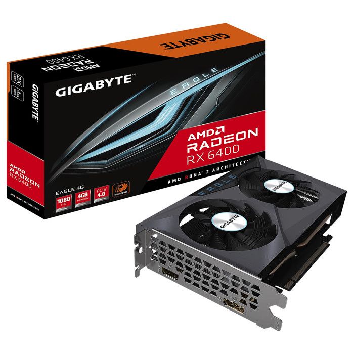 Carte Graphique – Gigabyte – Radeon RX 6400 EAGLE – 4 Go – PCI Express 4.0 – HDMI