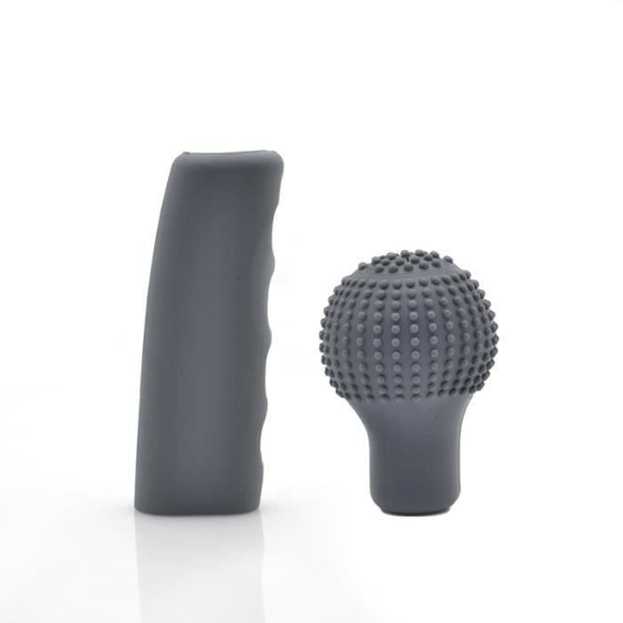 Lot De 2 Couvercles Pommeau Levier De Vitesse Voiture En Silicone - Protection Anti-Dérapante 5 Vitesses Noir