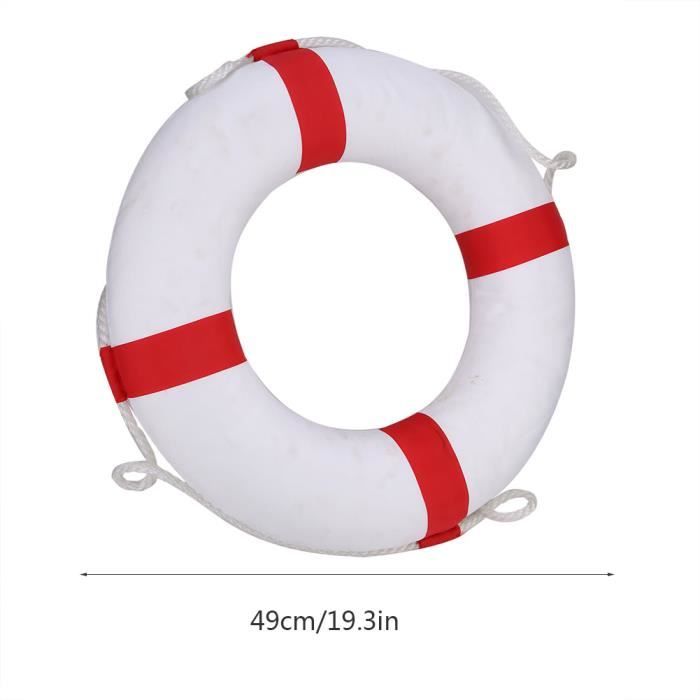 Bouée De Sauvetage Anneau Sécurité Piscine - Noyau Mousse Recouvert Tissu OX - Corde Nylon Incluse