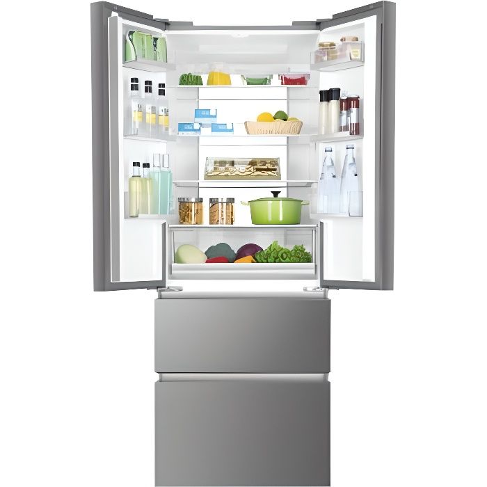 Hb17fpaaa (34004158) chx1 refrigerateur congelateur multiportes haier 424 l argent -