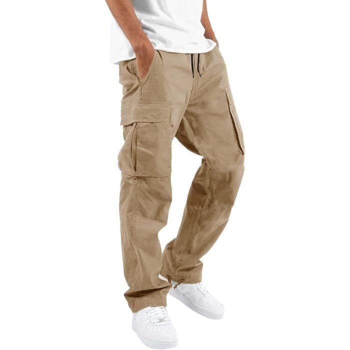 Pantalon Cargo Homme Grande Taille Pantalons Automne Hiver Jogging de  Travail Sport Survtement Jogger avec Poches 2023 kaki