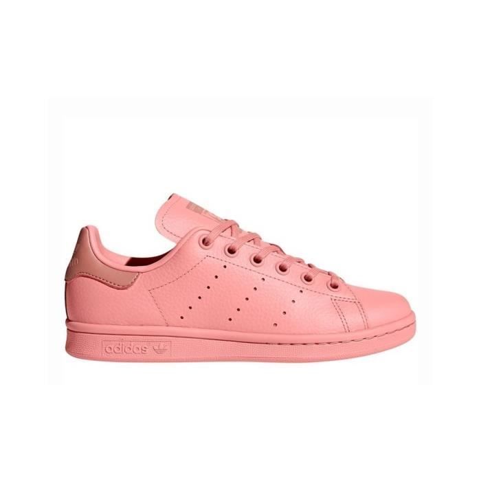 Adidas Chaussures - ADIDAS - Stan Smith J - Rose - Mixte - Cuir - Lacets