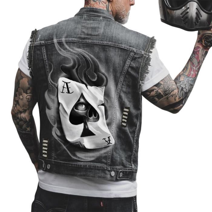 Veste moto hotsell sans manche homme