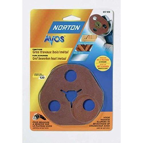 Norton Avos Dischi Abrasivi In Corindone 115 Mm - Grana 36, Confezione Da 3 Per Legno E Metallo