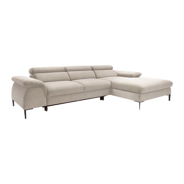 Canapé dangle droit convertible droit en velours beige SEPINA