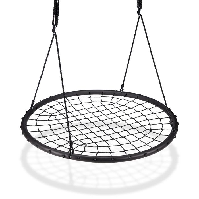 Photo de relaxdays-balancoire-nid-doiseau-maille-filet-120-cm-a-suspendre-ajustable