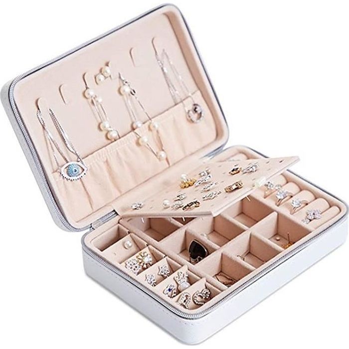 Boîte à bijoux organisateur voyage Portable PU cuir bijoux cas de stockage 