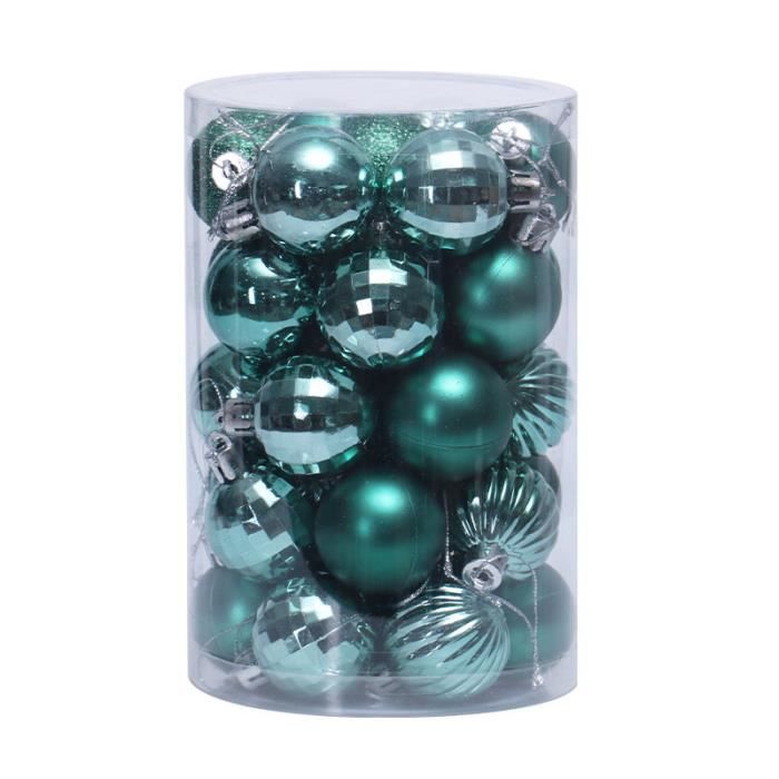 44 Boules De Noël En Plastique Noir Et Or - Décoration Sapin Avec Cordon Pour Fêtes (Motifs Variés)