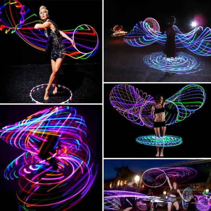 SALALIS Cerceau LED Cerceaux d'exercice légers à LED, cerceaux lumineux à LED, cerceaux de danse pour jeux air Paiement par photo