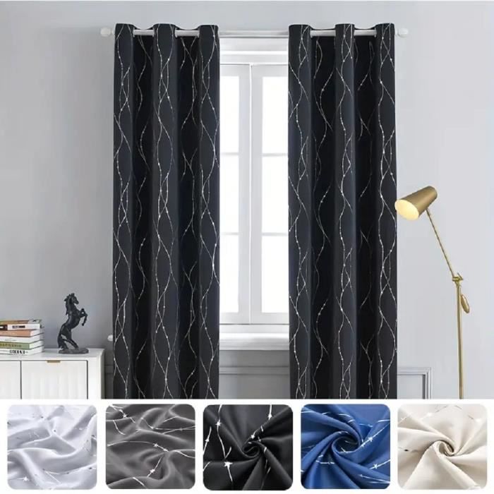 Rideaux Occultants 2 Panneaux 140x245 Cm - Motif Napoléon Style Classique - Triple Tissu Blackout - Pour Chambre, Salon