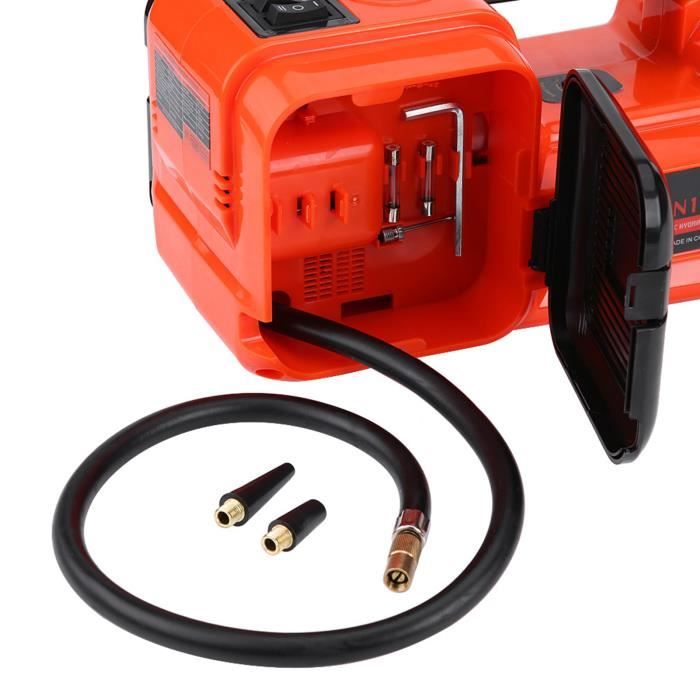 Cric Hydraulique électrique 5 Tonnes 12V - 4 En 1 Avec Pompe à Air Et Lumière LED, Levée 150-450 Mm