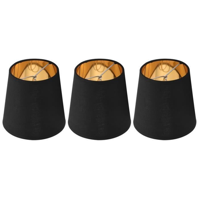 Lot De 3 Abat-Jours Rouge E14 - 11x15x14 Cm, Tissu Sur Structure Métal, Clip Sur - Pour Lampe De Chevet, Lustre