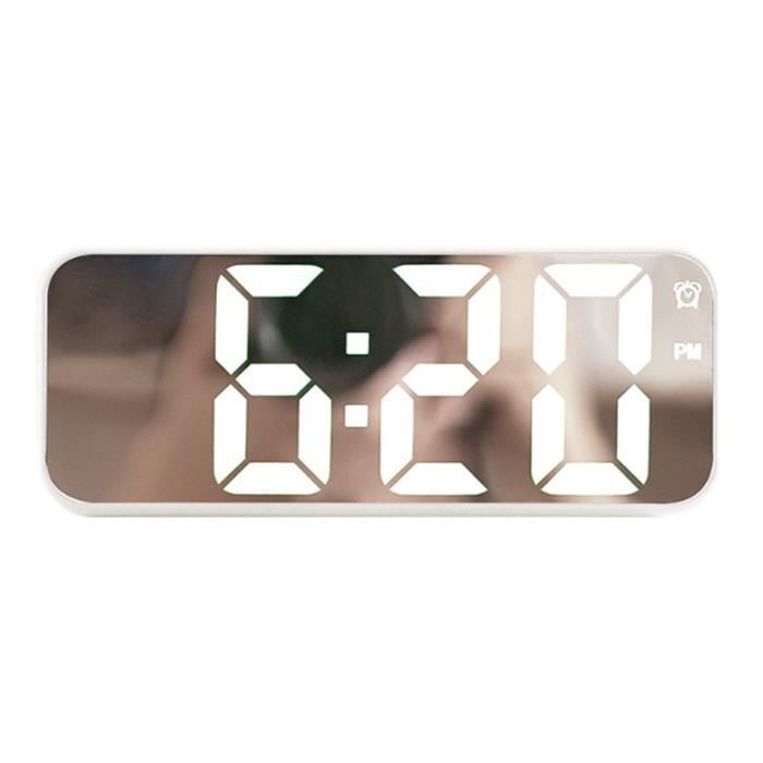 Horloge électronique Intelligente à Miroir LED, Horloge Portable USB