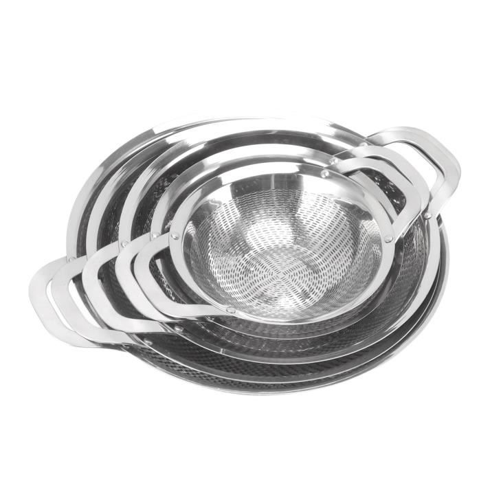 Lot de 3 passoires de cuisine en acier inoxydable à maille fine avec Lot de 3 passoires de cuisine en acier inoxydable à maille fine avec
