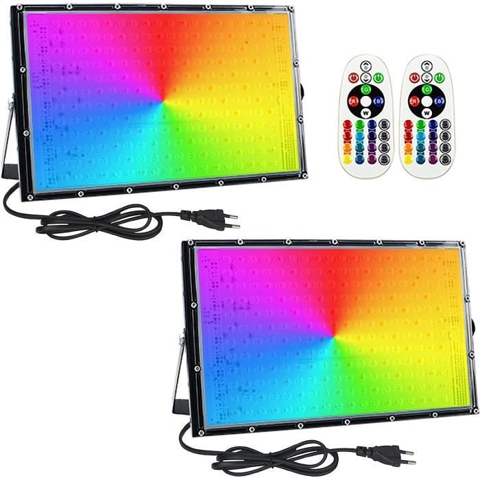 Eleganted Projecteur LED RGB Exterieur 150W, 2pcs Projecteur Led