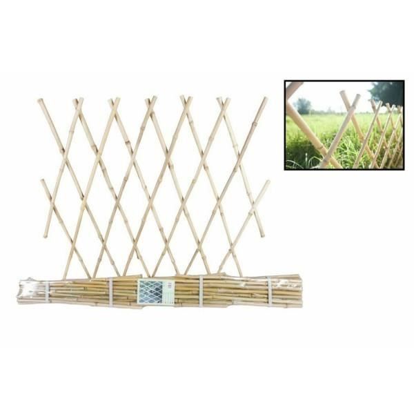 Treillis en bambou extensible pour plantes grimpantes - Trade Shop Traesio - 180x150cm - Blanc