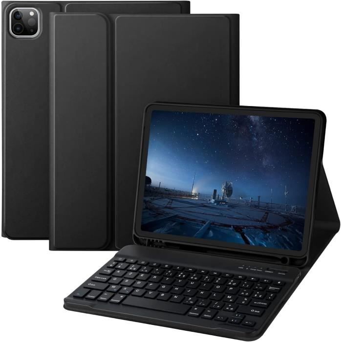 Housse Tablette 9-11 Pouces Dadanism - Sac Avec Bandoulière Pour IPad, Galaxy Tab Et Plus - Noir & Gris