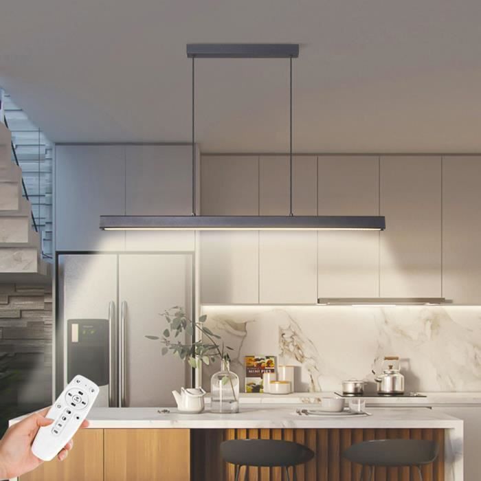 NETTLIFE Suspension LED Blanc Moderne Diam.107CM Aluminium 32W Dimmable Avec Télécommande Design