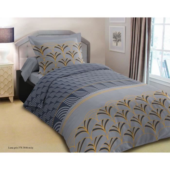 Parure de lit 260x240 cm coton + lyocell LIBERTYS Vert Celadon