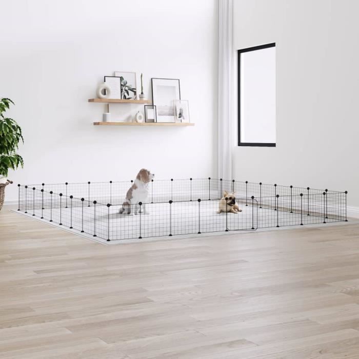 Meilleurs prix pour 3114021 vidaXL Cage animaux de compagnie à 36 panneaux et porte Noir 35x35 cm