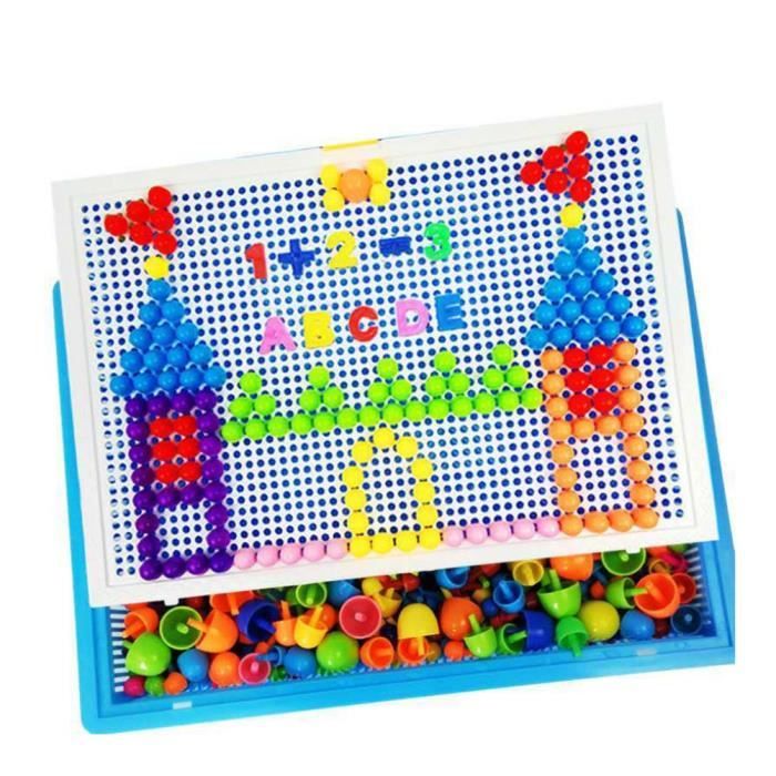 Jeu De Mosaïque Montessori Pour Enfants 2-4 Ans - 46 Perles Et 12 Cartes - JurciCat