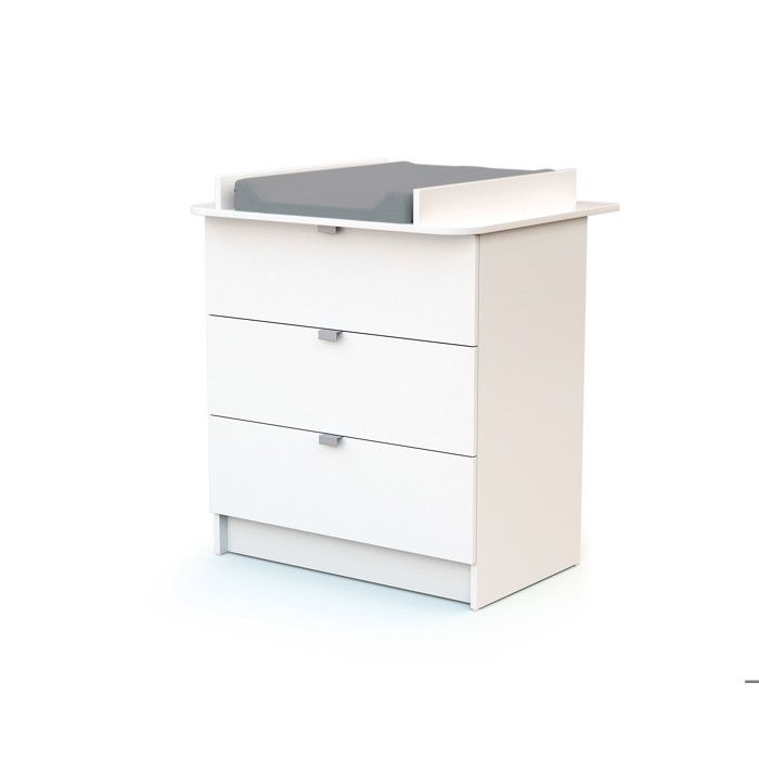 WEBABY - Commode à langer 3 tiroirs en bois ALBA Blanc - Taille unique WEBABY - Commode à langer 3 tiroirs en bois ALBA Blanc - Taille unique