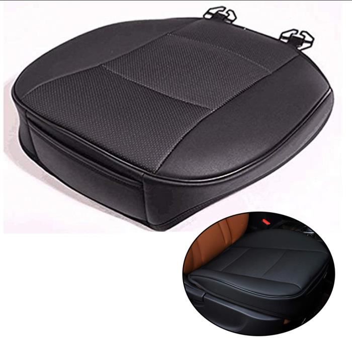 Coussin De Siège Auto En PU Et Charbon De Bambou – Noir – 55x51 Cm – Antidérapant Et Respirant – Universel Voiture, Bureau, Fauteuil Coussin Siège Auto