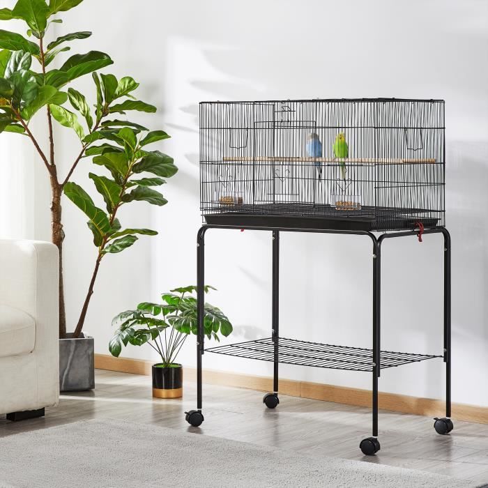 Comparer les prix de Yaheetech Cage Oiseau Cage d'Elevage avec Support Détachable Cage pour Perruches Pinsons Cockatiels Conures Inséparables Canaris