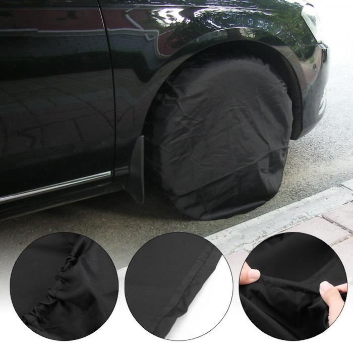 Housse Roue de Secours 4 pièces 27-32 pouces voiture pneus sac de rangement roue pneu couvre étui véhicule roue protecteur for camion voiture camping-car remorque couverture de roue(Black-L-4PCS