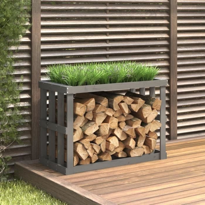 Range Buches Interieur Himimi Étagère à Bois De Chauffage Extérieure En Métal - 185 X 70 Range Buche Interieur