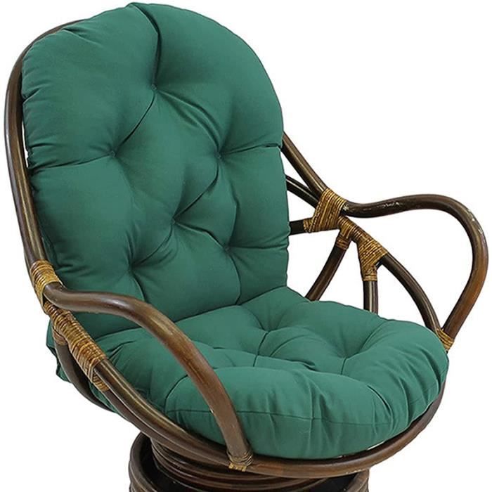 Coussin de rechange pour fauteuil à bascule pivotant,pour chaise inclinable en rotin,tapis de jardin(120x60cm, Vert，Sans chaise)