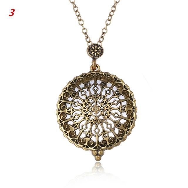 Collier Vintage Avec Pendentif Loupe En Laiton - Style Médaillon