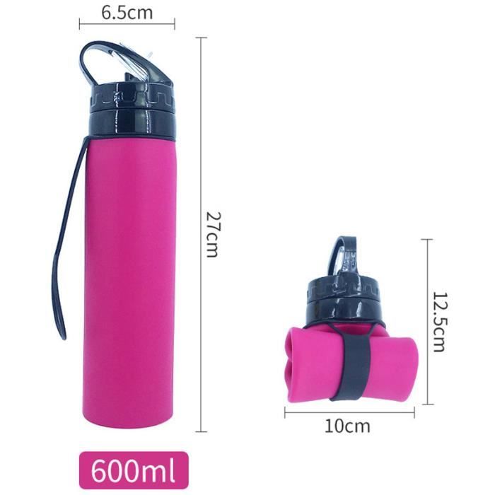 Lot De 3 Gourdes Pliables 500 Ml - Avec Mousqueton | Pour Randonnée, Vélo, Voyage, Sport En Plein Air