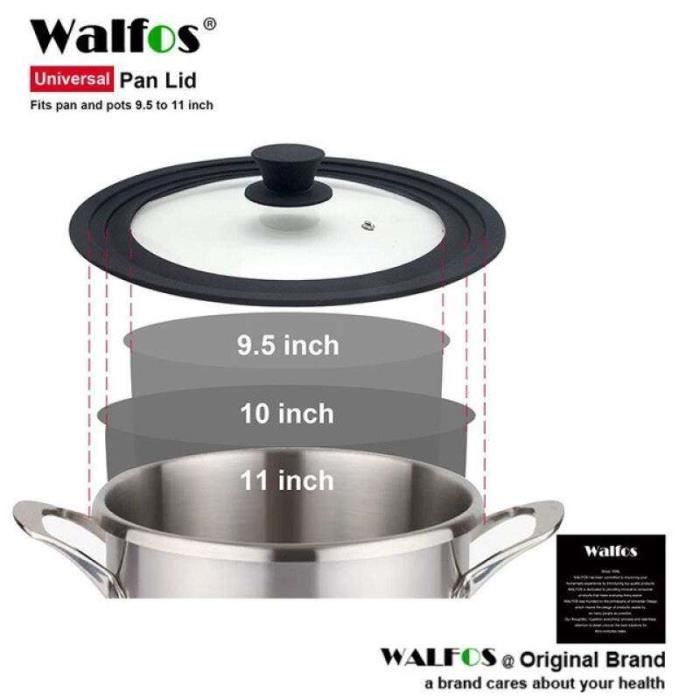 Couvercle En Acier Inoxydable Milageto 34 Cm - Pour Casseroles Et Poêles - Poignée Ergonomique - Facile à Nettoyer