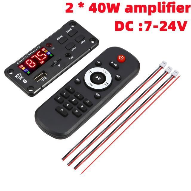 Module Autoradio 12V - Carte Ampli MP3 80W TWS, USB/TF/FM, 11x6,2 Cm (neuf)