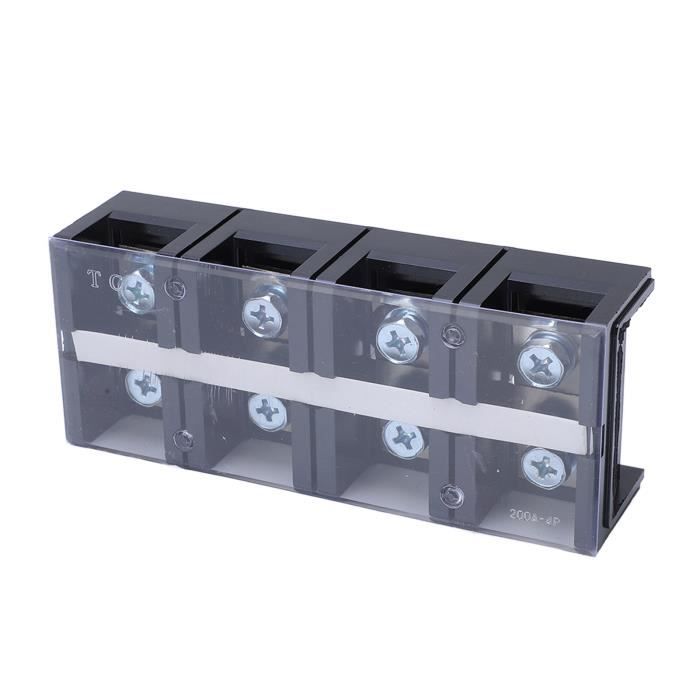 Bloc Terminal 5 Positions Double Rangée Couvert 600V 15A - Barrière électrique à Sertir