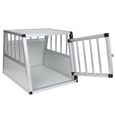 EUGAD Cage de transport pour chien en aluminium, Caisse de transport, Boîte de transport,Boîte de voyage, 69x54x51 cm, Blanc-1