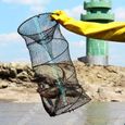 TD® Filet de pêche de printemps Cage de crabe ronde pliante Cage de crevettes fil Nylon maille solide et Durable matériel de pêche-1