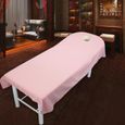 2pièces Cosmétique Salon Drap de Lit Housse Spa Massage Table avec Trou 80x190cm-1