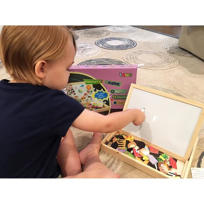 Puzzle Magnétique Visage – Coffret Voyage Double Face Avec Planche à Dessin, Jeu D'habillage Et Reconnaissance