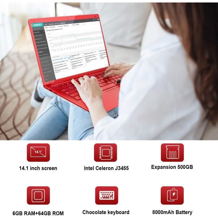 Ordinateur Portable 14.1‘’ FHD，Laptop 1920*10801