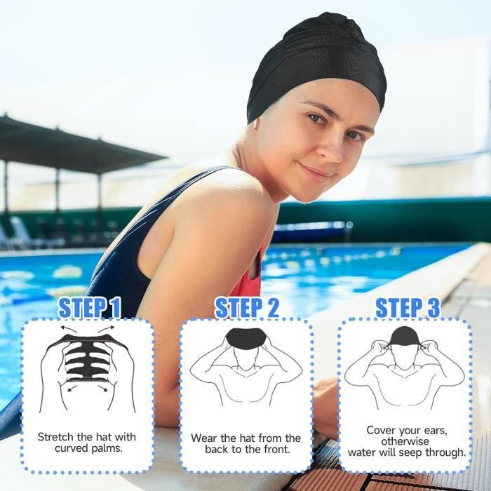 Bonnet De Bain Femme Cheveux Long AMFUN Bonnet De Bain Grand Pour Cheveux Longs, Bonnet De Bain, Bonnets De Piscine Extra-Large Xxl Decathlon