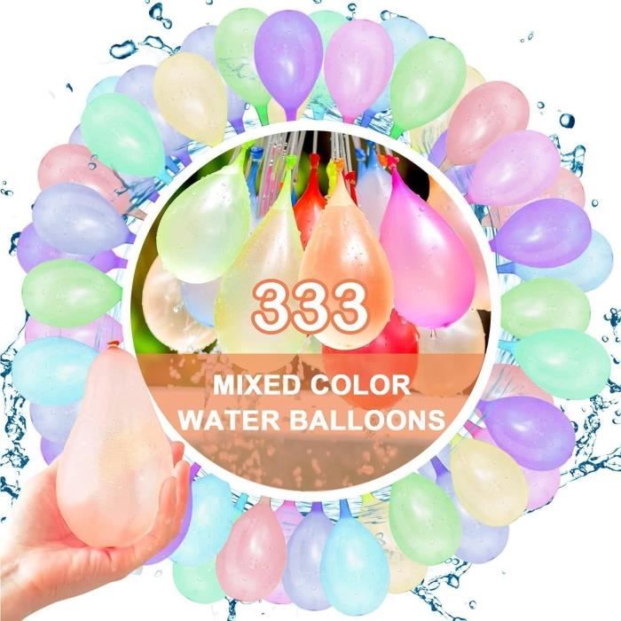 Bombe à Eau 333 Ballons – Remplissage Rapide – Fermeture Automatique – 100% Latex – Piscine, Plage, Jardin – Dès 3 Ans
