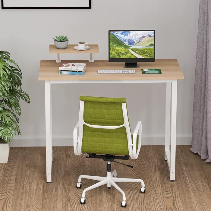 Bureau Gamer DHHOZAMZ avec Surface en Fibre de Carbone PVC étagère écran  métal MDF 100x54.5x74cm Noir - Cdiscount Maison